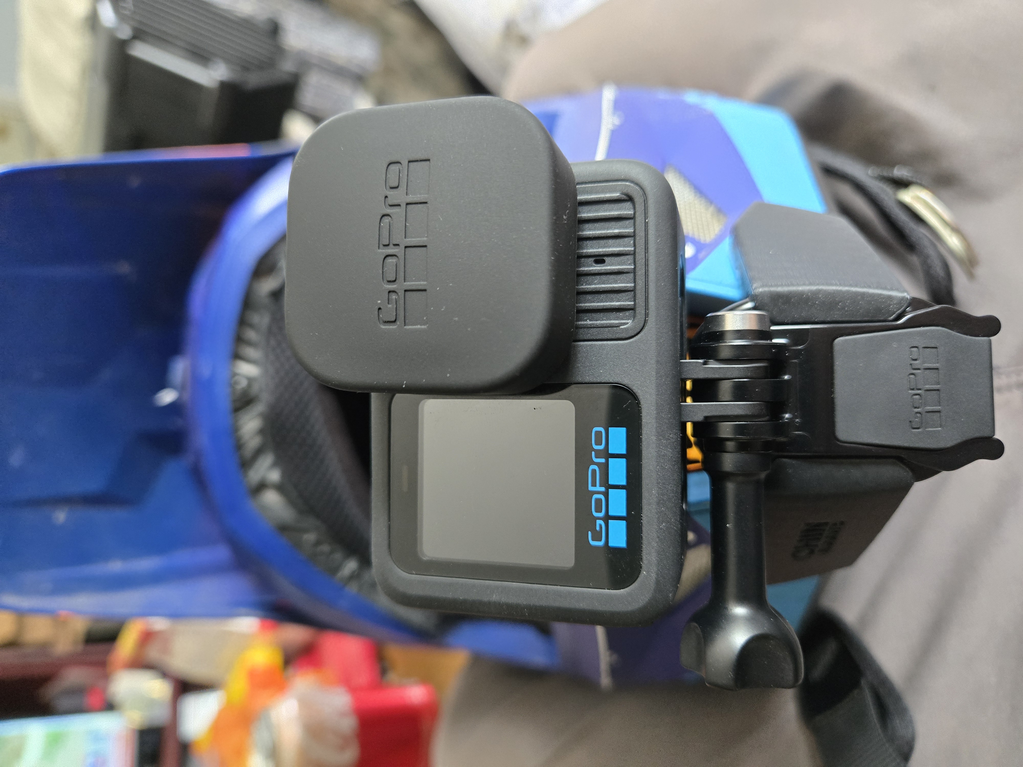 Chin Mounts GoPro 13 camera mount on Fly Racing Kinetic ATV helmet